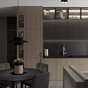 Salon - stół, kuchnia