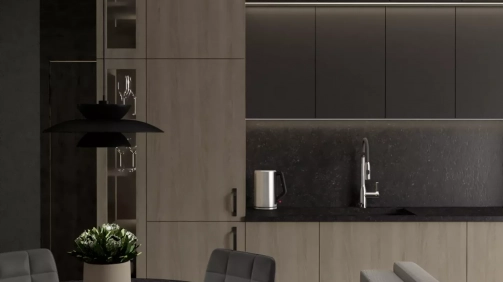 Salon - stół, kuchnia